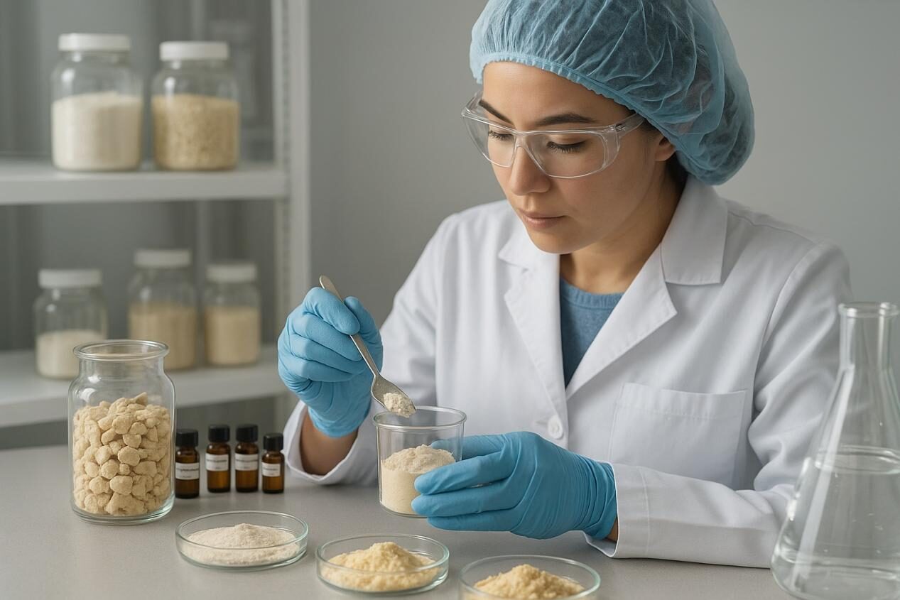 Un momento de investigación científica en los sabores de los sabores de alimentos y bebidas de laboratorio