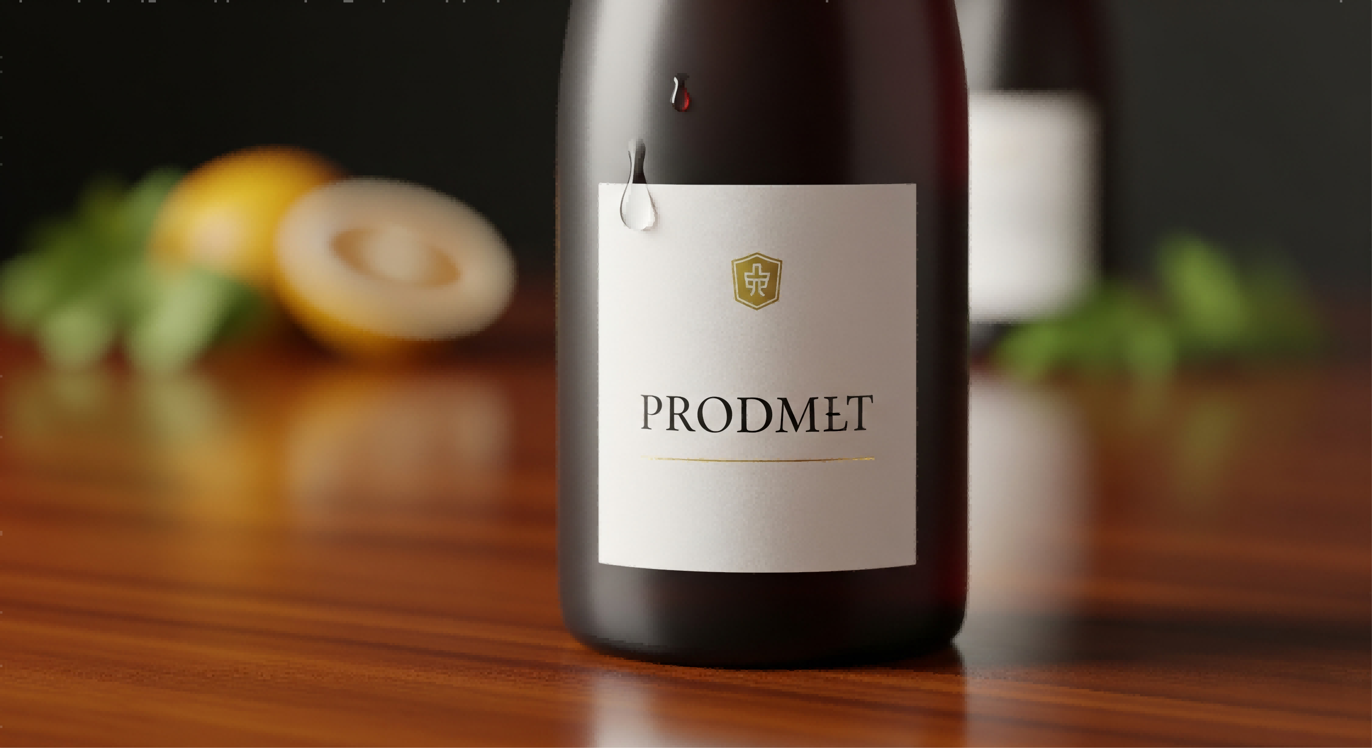 صورة نهائية وملهمة لزجاجة مشروبات مصممة بشكل جميل مع ملصق الحد الأدنى ، ونقل التطور والاستعداد للسوق.