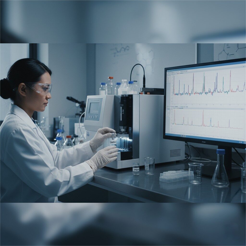 GC–MS chromatogram and labeled flavor sample.