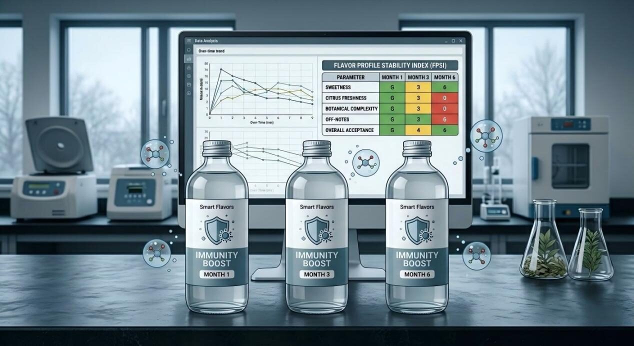 Discover how we track and maintain flavor integrity over time through rigorous Month 1 to Month 6 stability testing.